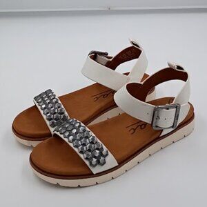 Zodiac Nola White Studded Sandals, Women Size 5.5